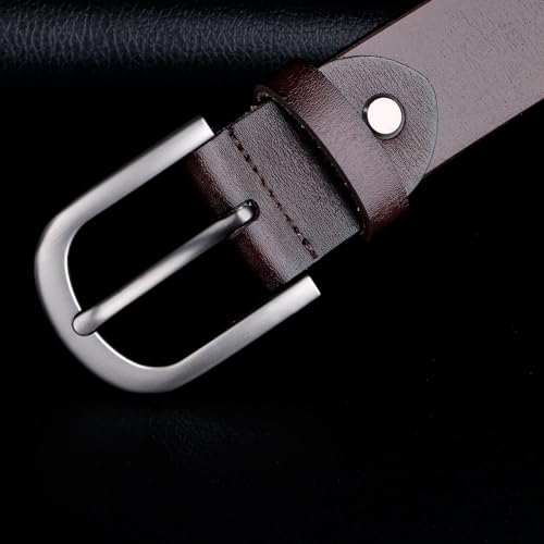 Image of WHIPPY Women Leather Belt for Jeans Pants Dresses Black Ladies Waist Belt with Pin Buckle