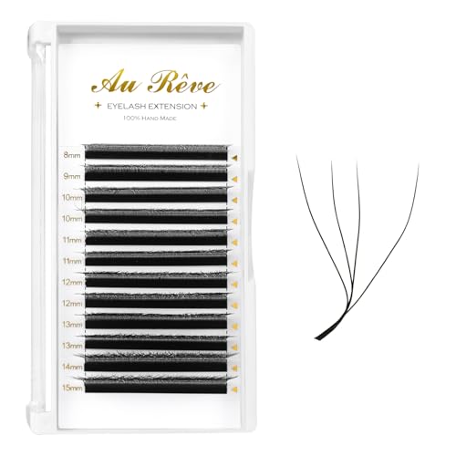 W Eyelash Extensions 4D Premade Fans 0.07 C 8-15mm Mix Matte Black