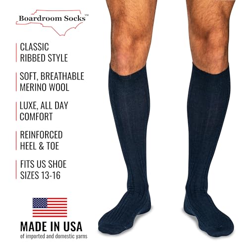 Big and Tall Socks, Merino Wool Over-the-Calf Socks, Ribbed2