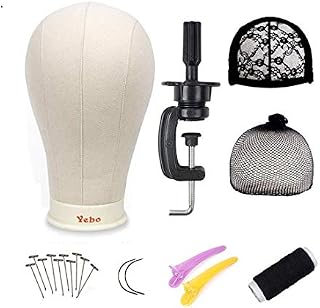 YEBO 24 Inch Polyurethane Canvas Block Head Wig Display Stying Mannequin Head With