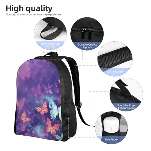 Mochila para mujer y hombre con mariposas y degradado impermeable miniatura 5