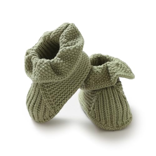 Image of mimixiong Baby Booties Newborn Infant Sock Shoes Hand Knitting Crochet Boy and Girl Cozy Shoes