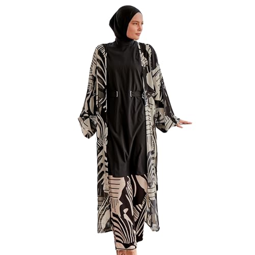 MARINA SWIMWEAR Islamic Long and Loose Kimono for Women | Quick-Drying Modest Cover-Up Dress for Summer Black