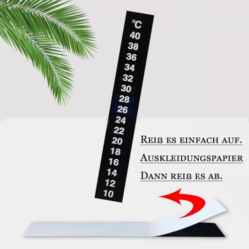 LAIYOHO 3er Set Aquarium Thermometer Aufkleber – Selbstklebende Wassertemperaturanzeige (13cm), wasserdicht & präzise für Fischglas, Heimaquarien & Wasserbecken, wiederverwendbar