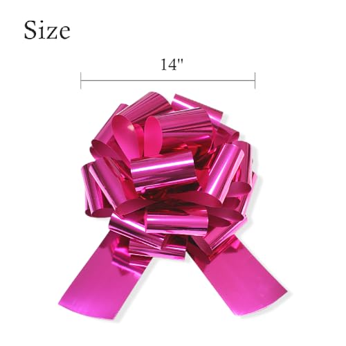 Image of 1Pcs 14 Inch Giant Large Pull Bow Big Bow,Great Gift Bows for appliances,Bikes,Table Decorations and Party Events (Rose Red)
