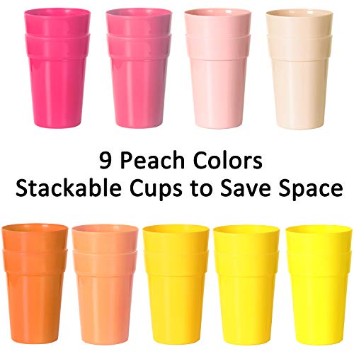 Vasos de plástico para niños irrompibles Youngever rosa 350ml 4