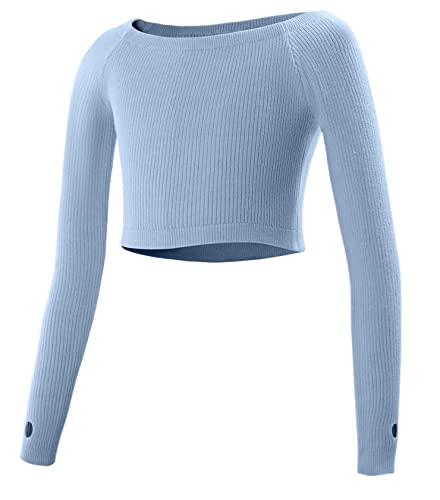 Kids Girls Ballet Wrap Top Long Sleeve Dance Cardigan Sweater Warm Up Pullover Crop Top for Leotard