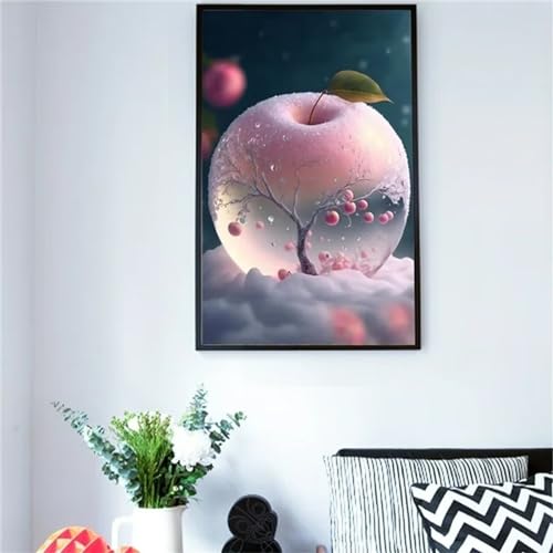 Diamond Painting Kit Adulte Débutant Arbre Rose 5D Broderie Diamant Carré Grand Format 60x120 cm