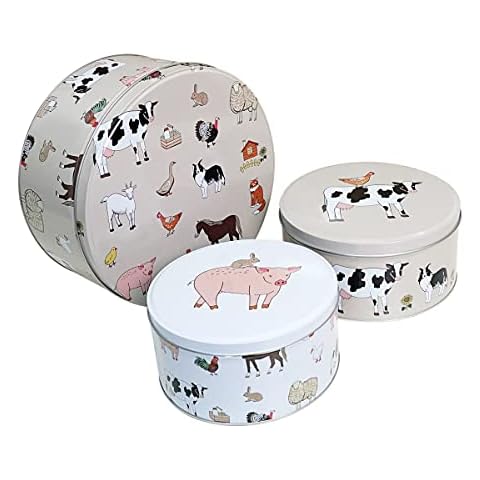 SiXsigma Sports Set of 3 Cake Storage Tins Cover