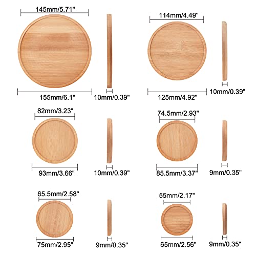 Ahandmaker Bamboo Plant Saucer, 6 Different Sizes Round Plant Plant Pot Tray Plant Pot Saucers Durable Bamboo Plant Tray For Indoors Or Outdoors, 2.1"-5.7" Inner Diameter #TOP1