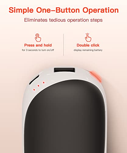 Hotdot Hand Warmers Rechargeable,Electric Hand Warmer Reusable,1 Pack 5200Mah Portable Charger,Hot Hands Pocket Heater,Gadgets For Men Outdoor Camping And Hunting,The Best Winter Gifts For Women #TOP6