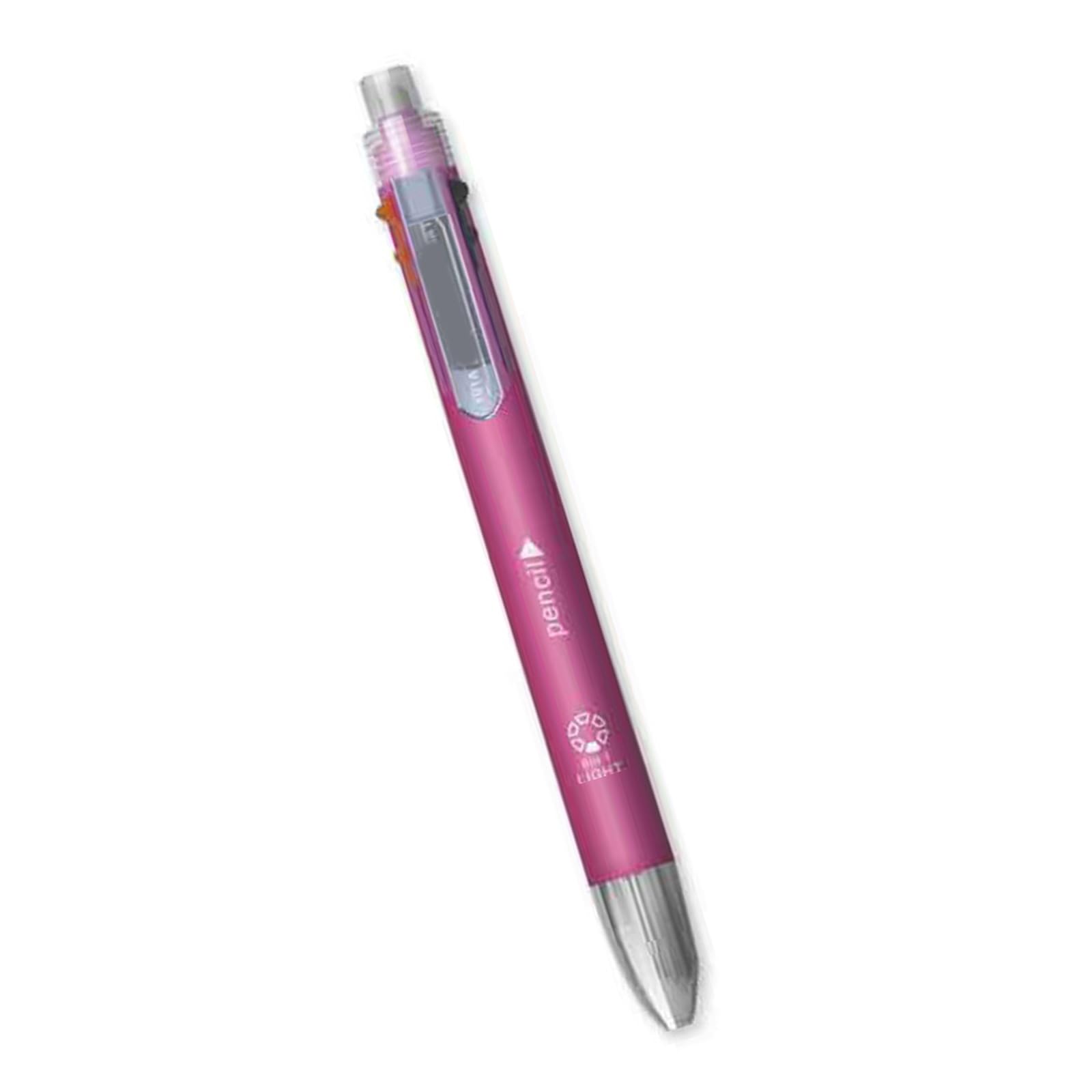 Portaminas multifunción de 5 colores en 1, bolígrafo multicolor multifuncional con lápiz automático de 0,7 mm, herramienta de escritura versátil