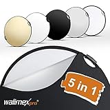 Der Farbwechsel ist schnell und einfach möglich. Das Set enthält folgende Farben: Wavy Zebra Gold-Silber für warme Reflexionen, Schwarz zur Abdunkelung von Motiven, Weiß für eine neutrale Reflektion, Silber um die Kontraste zu erhöhen und einen Diffusor für diffuses Licht mit weichen Schatten.