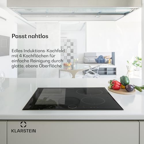 Klarstein Induktionskochfeld, Glaskeramik Kochfeld mit 4 Platten, Einbau-Induktionskochfeld mit...