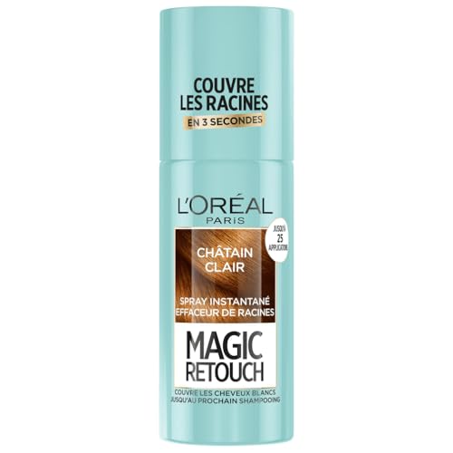 L’ORÉAL PARIS - Spray Instantané Correcteur de Racines & Cheveux Blancs - Hommes & Femmes - Magic Retouch - Châtain Clair - 75ml