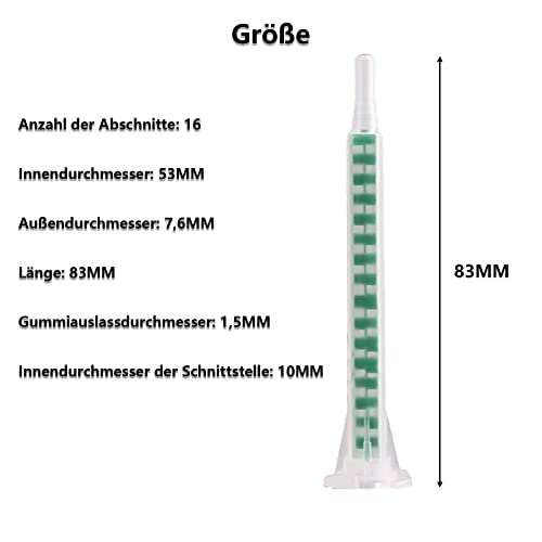 50 Stücke FMA06–16 Grün Epoxid-Mischdüsen Statische Mund Abschnitt ABS-Kleber, Mischrohr für Klebepistolen, Applikator, Kunststoffharz, Mischspitze