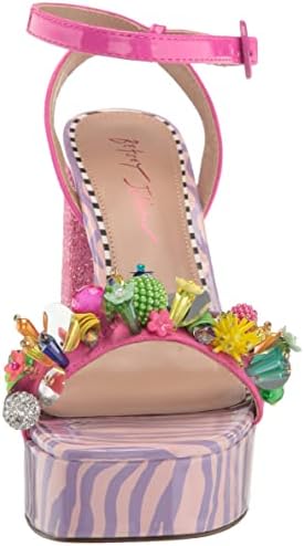 Betsey Johnson Women's Jorden Heeled Sandal, Pink Multi, 9 | Image 1