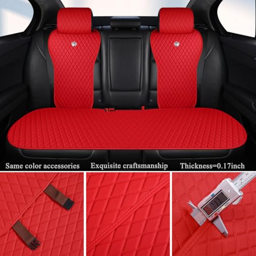 Image of Red Leather Car Seat Covers Full Set Waterproof Universal Auto Seat Covers