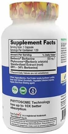 Feel Good Superfoods Berberine Phytosome, 120 Vegan Capsules + Vssl Store Sticker.