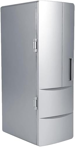 Riloer 1 mini refrigerador USB de doble uso magnético, caliente y frío para 5 V 10 W enfriamiento 46.4-48.2 F, calefacción 104.0-149.0 F, plata