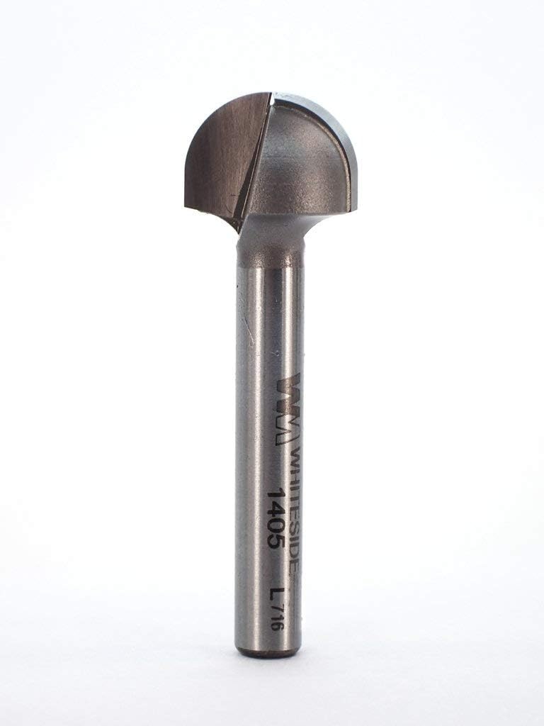 Whiteside 1405 Round Nose Router Bit: 5/8 Inch Cutting Diameter, 1/4 Inch Shank, 3/8 Inch Cutting Length, 5/16 Inch Radius