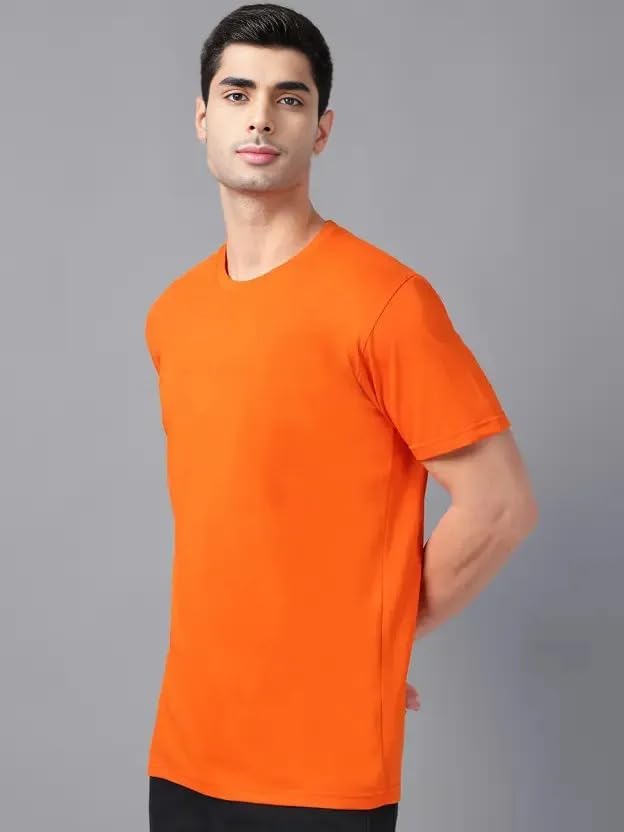 Image of Men's Plain Cotton Crew Neck T-Shirt Regular Fit Short Sleeve Tee