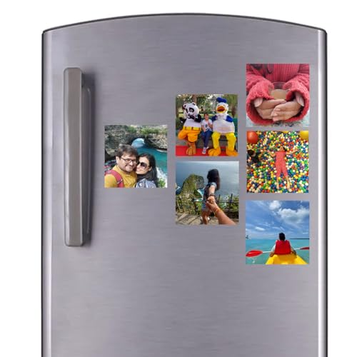 Image of Whattacraft! 6 Customized Photo Fridge Magnets, 3X3 Inches, Flexible Refrigerator Magnet,Strong & Stylish Decoration | Waterproof | Farewell Birthday Party Return Gift | School Friends Reunion, 1 Set