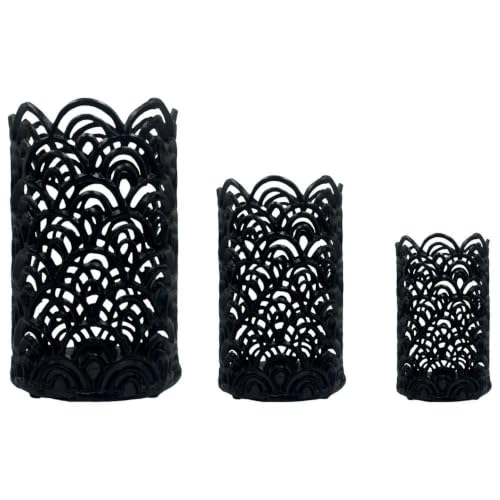 Black Aluminum Hurricane (Set of 3) Large to Small CB-AP3-HC-SET-BLK image 2