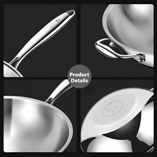Wok de Titanio 36cm con Tapa para Cocina miniatura 3