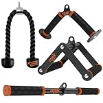 Fitarc Cable Machine Attachment Set for Gym & Home Workouts, Lat Pulldown Attachments with Non-Slip Grips, Orange