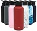 Simple Modern 32 Ounce Summit Water Bottle - Stainless Steel Tumbler Metal Flask +2 Lids - Wide Mouth Double Wall Vacuum Insulated Red Leakproof -Cherry