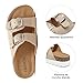 YorFotMae Platform Sandals Women With Cork Footbed, Non Slip On Slides With Adjustable Double Buckle, Open Toe Summer Chunky Shoes With Memory Foam Insole Wedge
