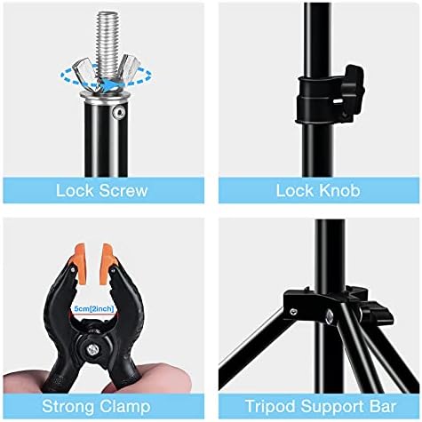 T-Shape Backdrop Support Stand with Green Screen Kit, 200cm*200cm Adjustable Background Stand, 150cm*200cm Photography Green Muslin Background Screen and 5 Clip Clamps, for Photo Video Studio