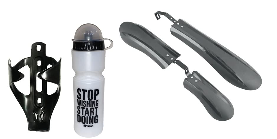 ABC Bicycle Front & Rear Mudguard for Fat Tyre Mountain Bike Bicycle with Bottle & Stand Included (B0B1F8MJM7) Amazon Price History, Amazon Price Tracker