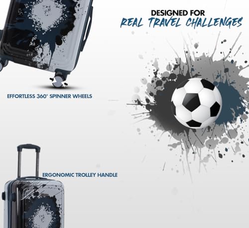 Image of AMERICAN TRAVELLER GlideSport Trolley Bags | 360 Disc Wheels | Durable Hard Shell, 360 Disk Wheels, TSA Type Lock, Heavy-Duty Lining, Football Splash
