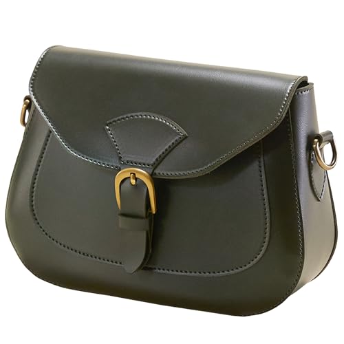 SUNLIGHT LEAVES Vintage Crossbody Saddle Bag For Women Vegan Leather Boho Retro Satchel Simple Handbag Casual Purse