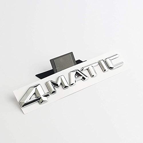 1Pcs 3D Car 4Matic Logo Abs Letter Emblem Decal For Car Side Fender Rear Trunk Emblem Badge Chrome Decal Sticker (4-Mat-Silver) #TOP2