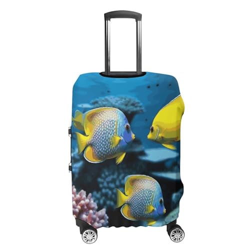 Tropical Fish Luggage Cover, Washable Elastic Suitcase Cover Protector Fit 18-32 Inch Luggage4
