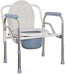 Bariatric Commode Chair, Folding Bedside Toilet Seat with Handles, Adjustable Non-Slip Design for Adults and Elderly, Durable & Comfortable for Home Use