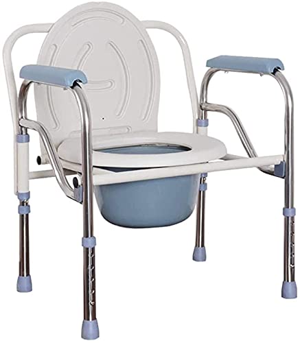 Bariatric Commode Chair, Folding Bedside Toilet Seat with Handles, Adjustable Non-Slip Design for Adults and Elderly, Durable & Comfortable for Home Use