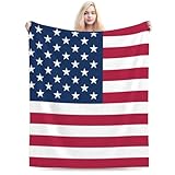 Decke mit Flagge der Vereinigten Staaten, weicher Flanell-Überwurf, leichte, gemütliche, warme Decke für Couch, Bett, Sofa, Dekoration, Reisen, Camping, 152,4 x 127 cm
