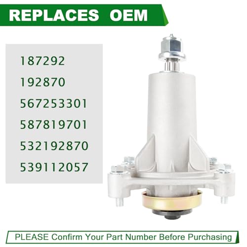 SCBHWJ 42" 46" 48" 54" Deck Spindle Assembly Fit for Husqvarna YTH22V46 YTH24V48 Lawn Mower Replaces 187292 192870 187281 532192870 532187281 532187292 587819701 587820301 (3 Pack) by SCBHWJ - Used condition - Image 3