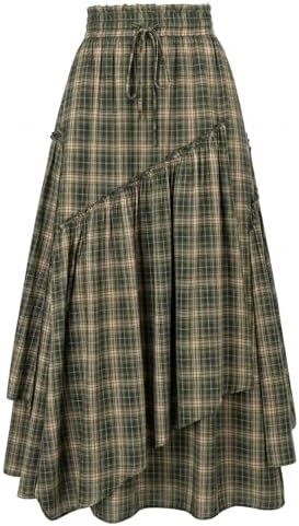 SCARLRT Darkness Long Skirts for Women Renaissance Flowy Pirate M...