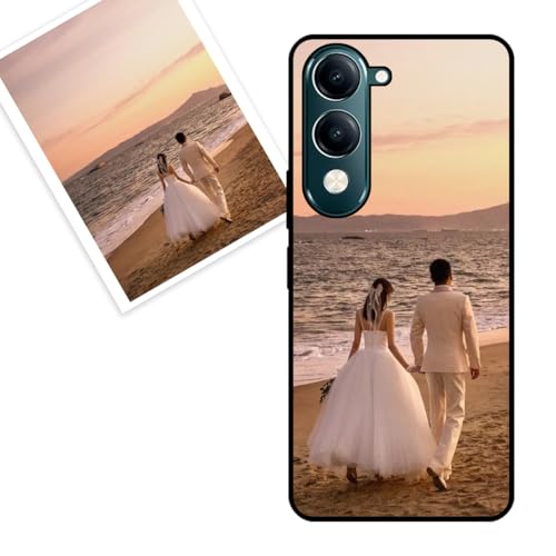 KARTXITAI Funda Personalizada Compatible con Vivo Y29s 5G, Carcasa Personalizado con tu Foto o Texto Imagen, Protectora con Tacto Suave y Sedoso,Gel Flexible,Regalo Original -Negro