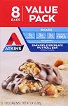 Atkins Snack Bar, Caramel Chocolate Nut Roll, 8 Count
