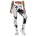 AFFGEQA Legging de yoga pour femme - Taille haute - Élastique - Taille haute - Lifting - Blanc - W40