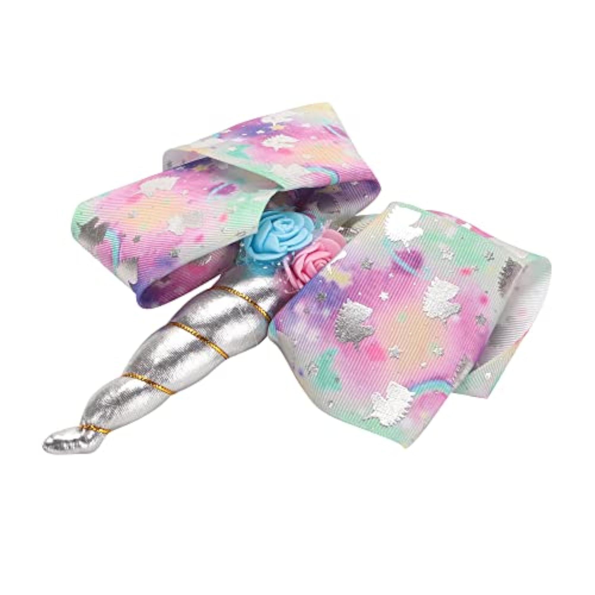 Unicorn Bow Ribbon Hair Clip for Girls