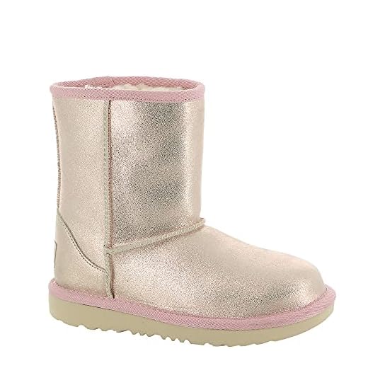 UGG Classic II Metallic Glitter, Botines Unisex niños, Rose Gold, 23.5 EU