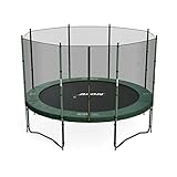 Acon Air 3.7 Trampolín de 12 pies con recinto | Incluye trampolín Redondo de 3,7 m (12 pies) y Red de Seguridad | 80 resortes de Servicio Pesado de 21,5 cm (8,5 Pulgadas)