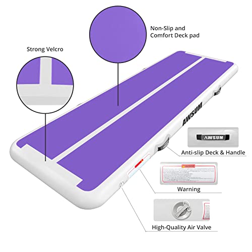 AWSUM 6.6ft Gymnastics Mat Air Mat 4 Inches Thick Inflatable Tumbling Track